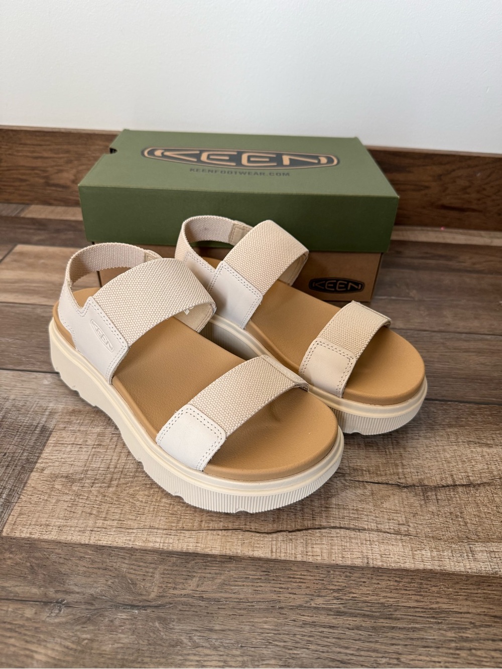 KEEN Women's Neutral Beige Platform Sandals